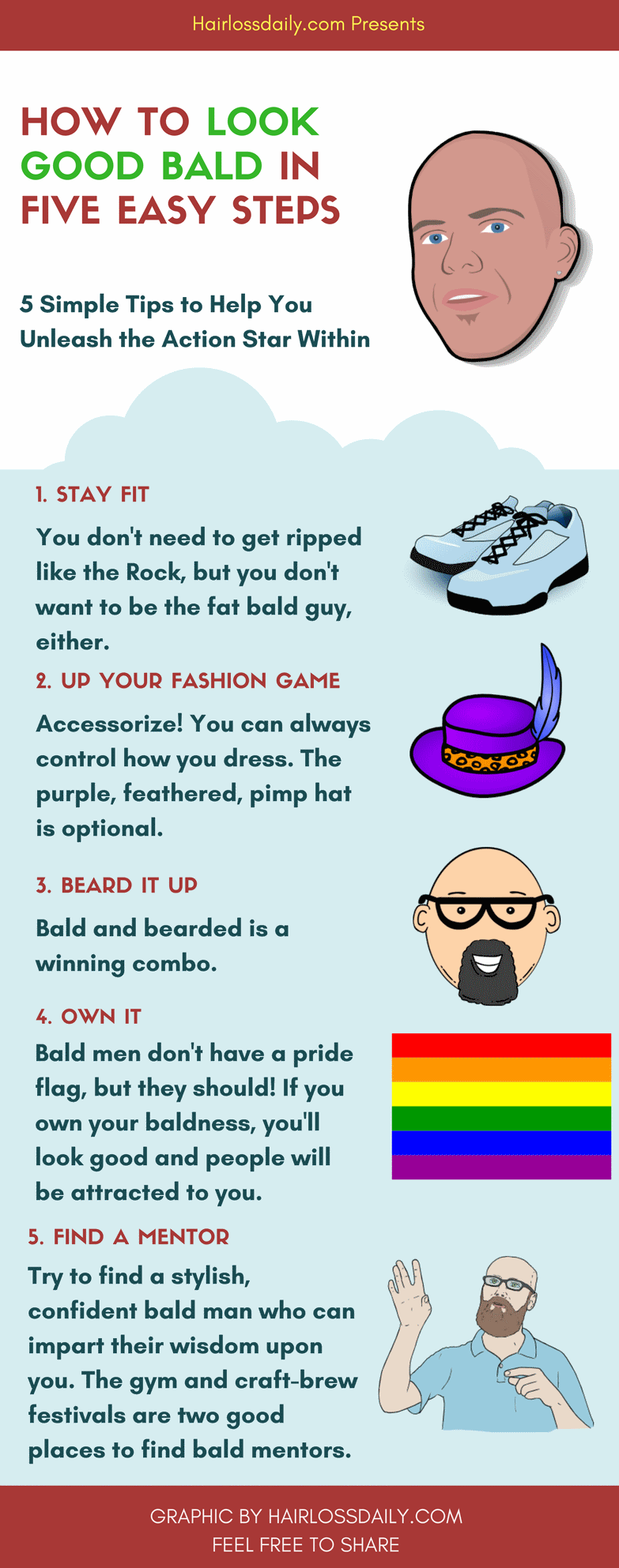 look good bald in five steps